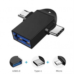 * ADAPTADOR USB 3.0 OTG A TIPO C/V8 *
