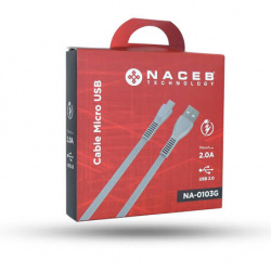 CABLE MICRO USB GRIS NACEB NA-0103G