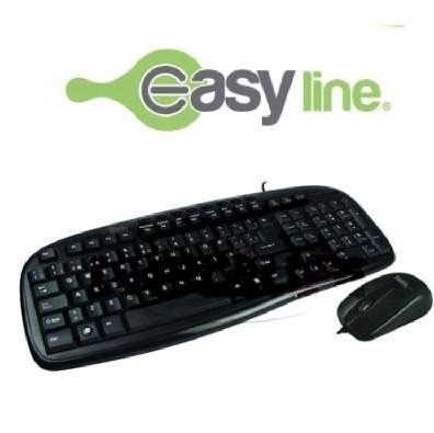 * Kit de teclado y mouse Easy Line EASY LINE, Negro, 1000 DPI *